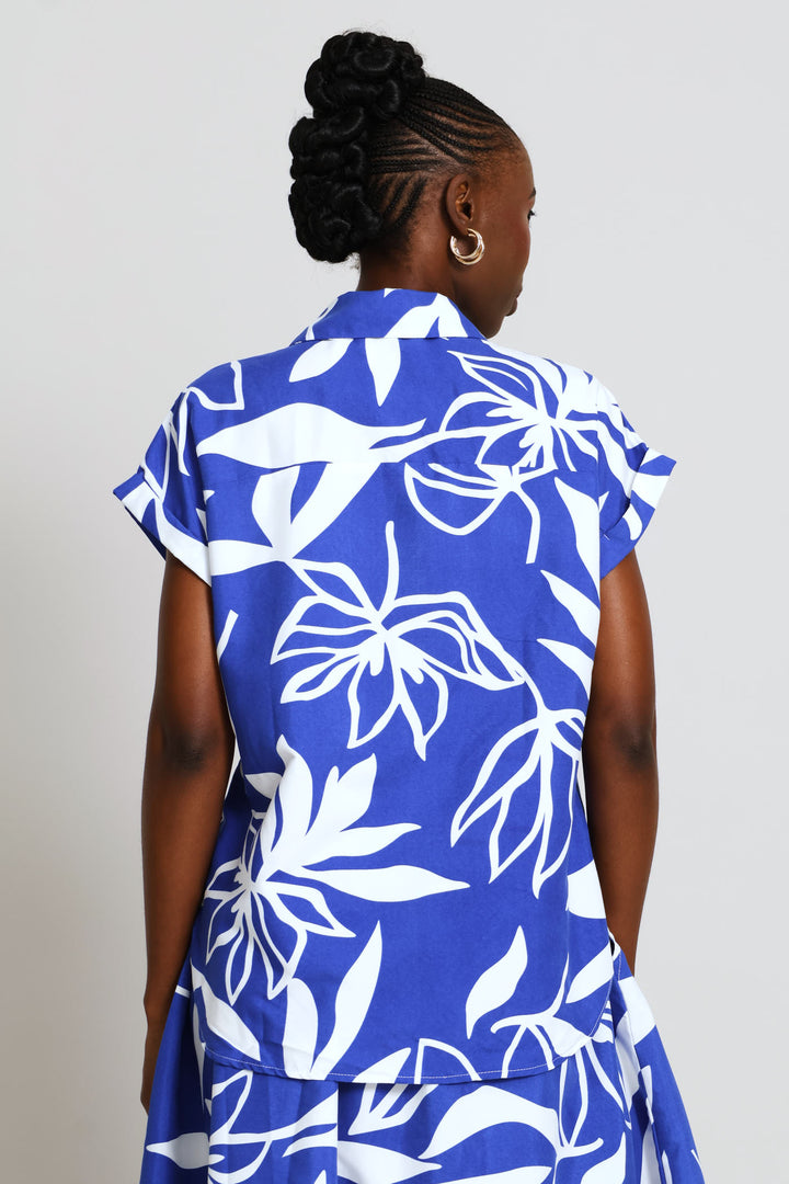 Easy Wearing Shirt - Cobalt/White