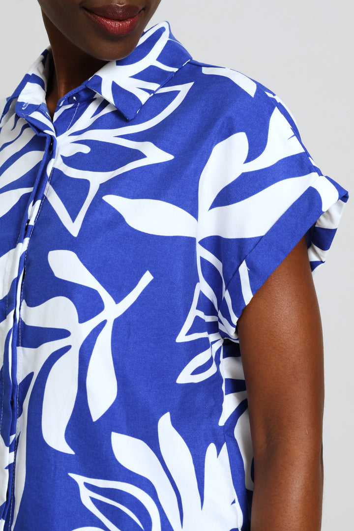 Easy Wearing Shirt - Cobalt/White