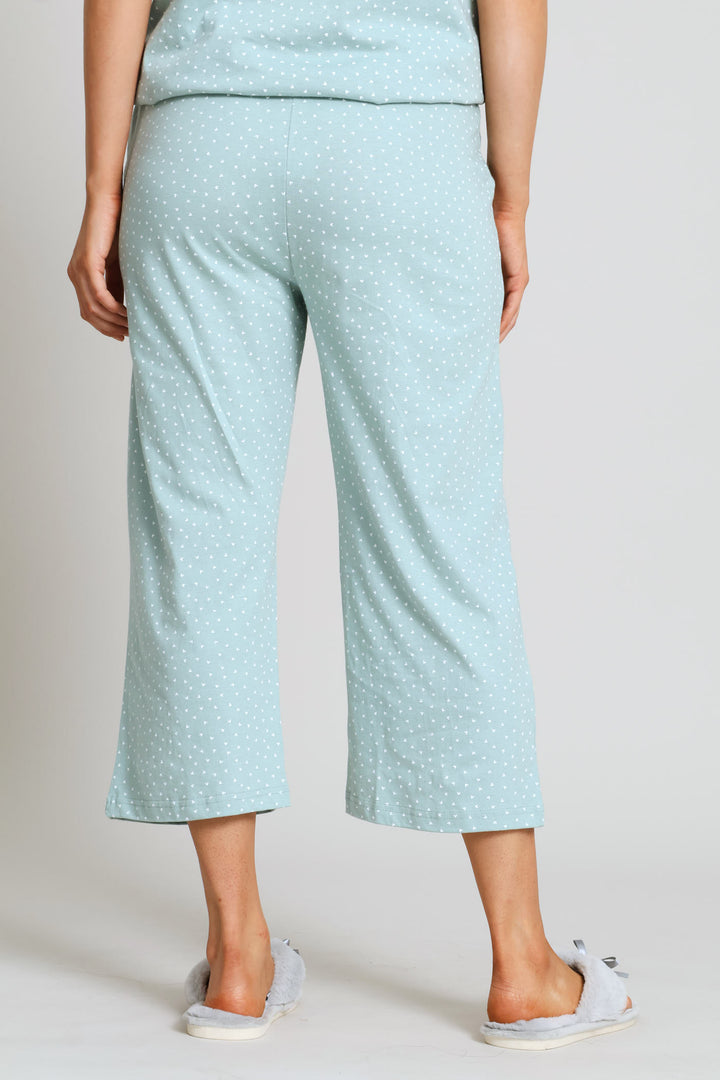 Hearts Capri Pant - Duck Egg
