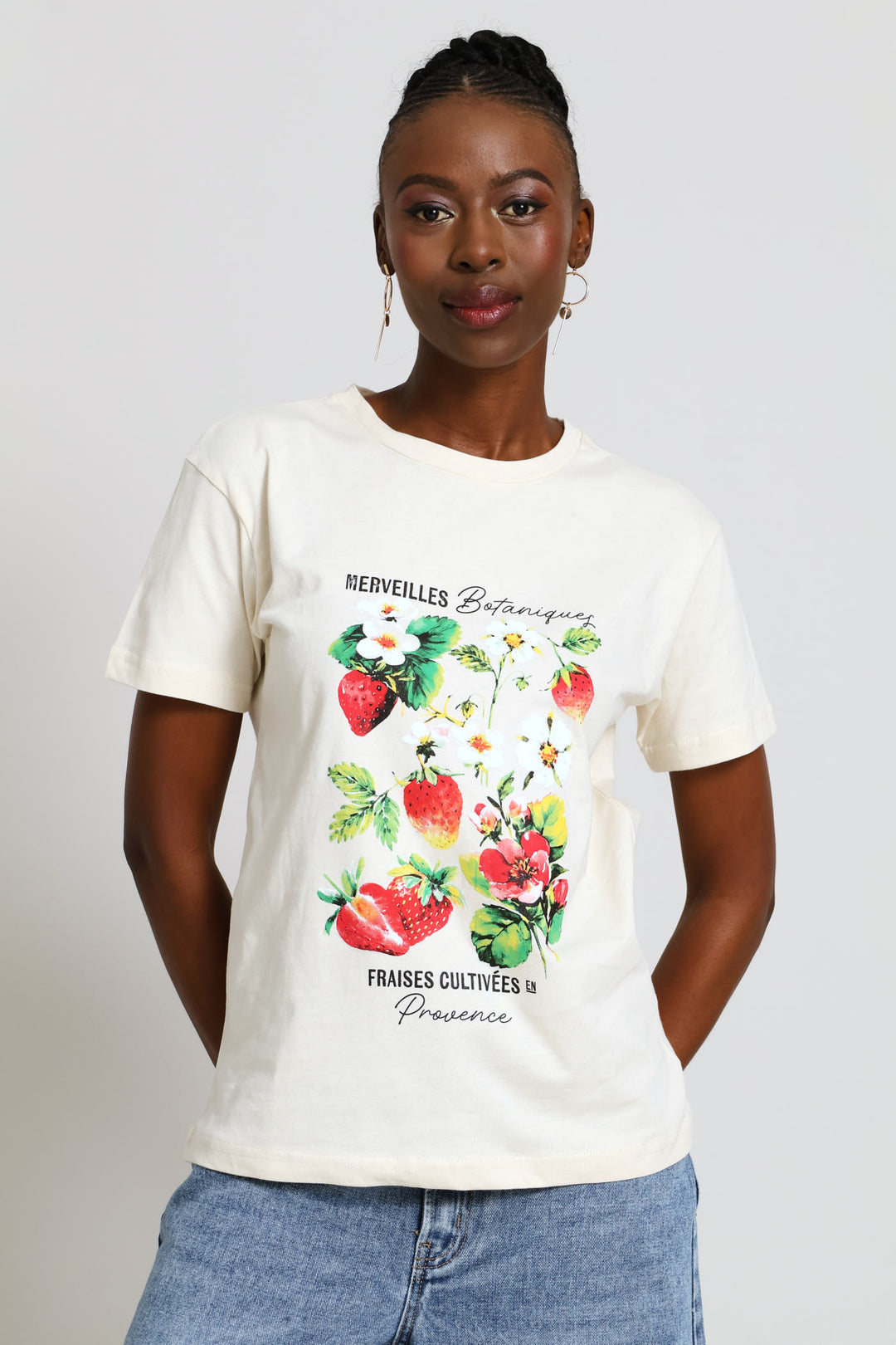 Floral Fruit Market Tee - Cement