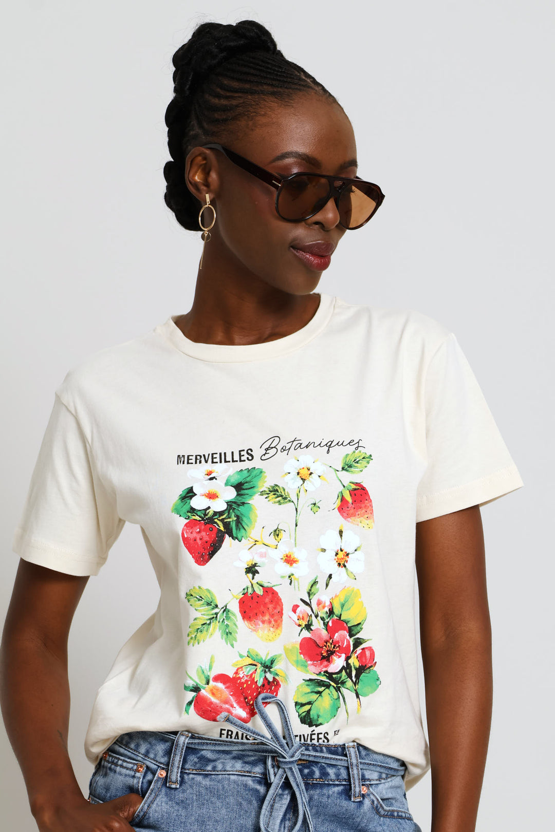 Floral Fruit Market Tee - Cement