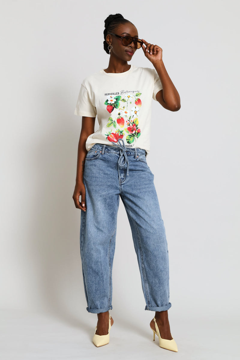 Floral Fruit Market Tee - Cement