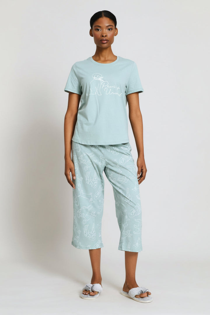 Paws & Unwind Capri Sleep Set - Duck Egg