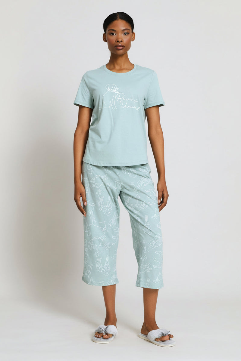 Paws & Unwind Capri Sleep Set - Duck Egg