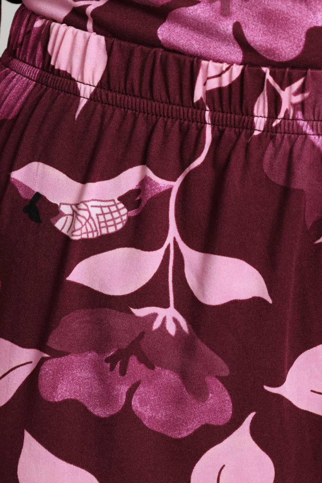 Floral Long Sleeve Top & Print Pant Sleep Set - Burgundy