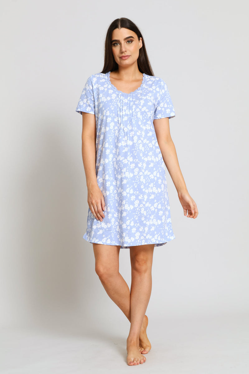 2 Pack Short Sleeve Sleepshirt - Blue/Pink