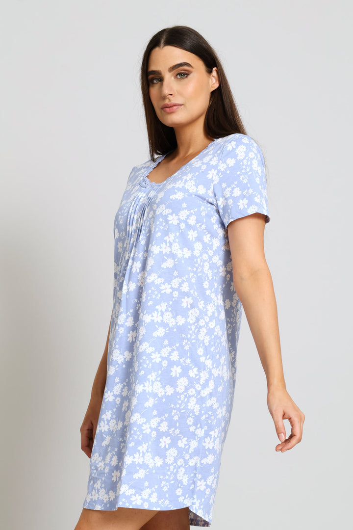 2 Pack Short Sleeve Sleepshirt - Blue/Pink