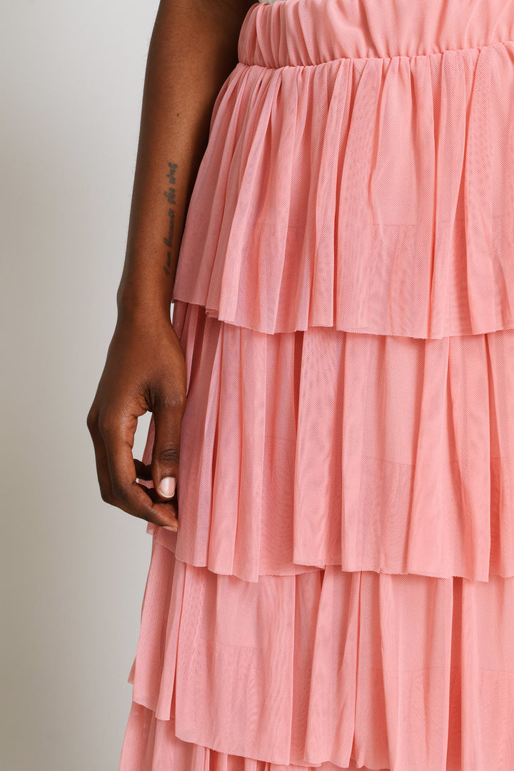 Rara Tiered Midi Skirt - Pink