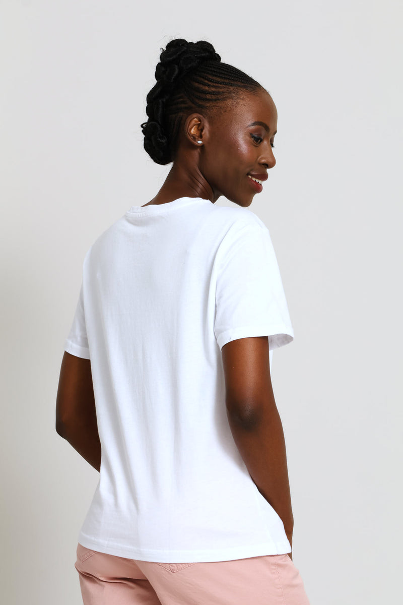 Postcard Palm Tee - White