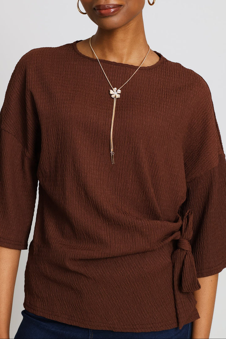 Floral Lariet Necklace - Gold