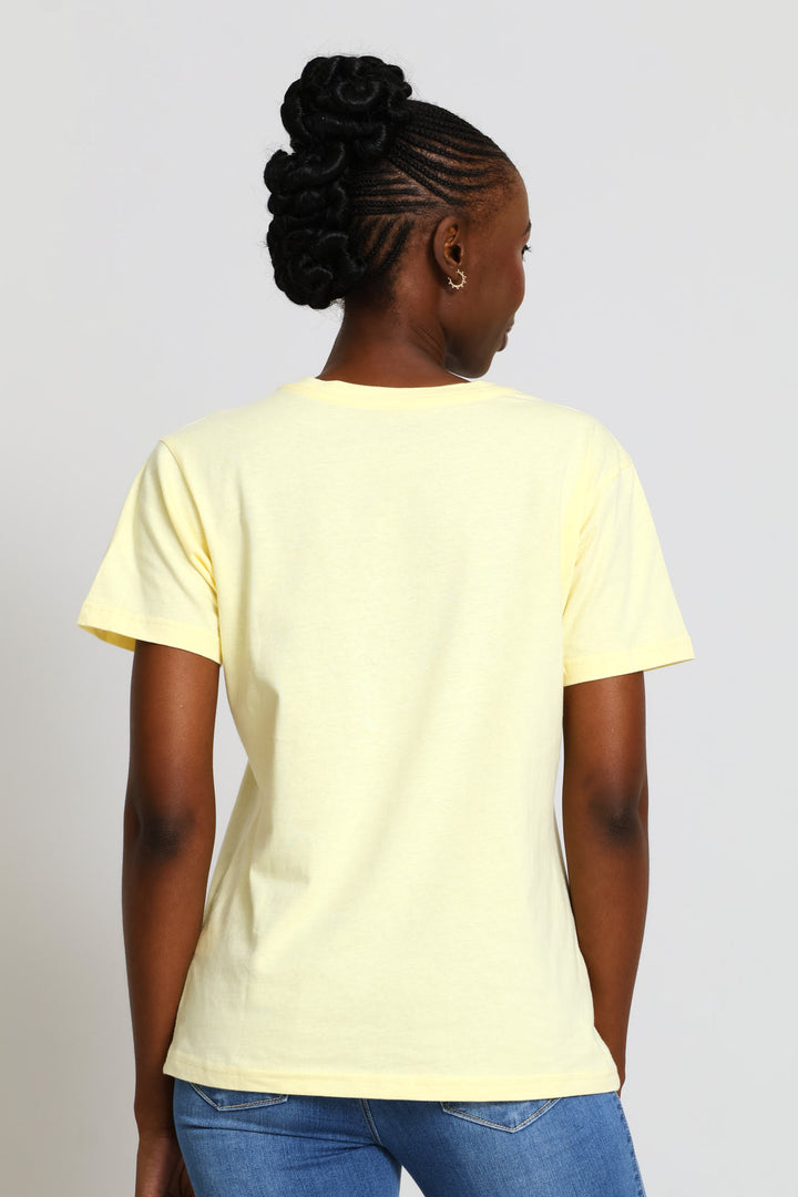 Cute Dog Foil Tee - Yellow