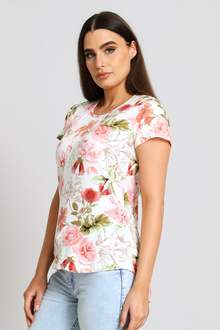 Printed Pocket Tee - Blush