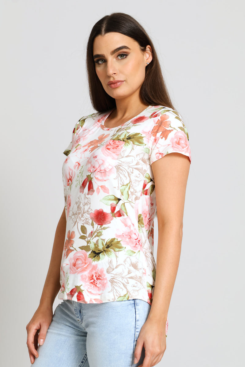 Printed Pocket Tee - Blush