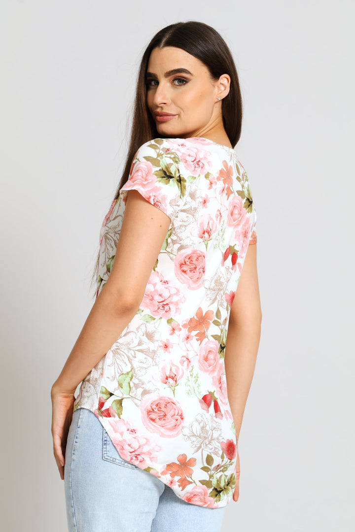 Printed Pocket Tee - Blush