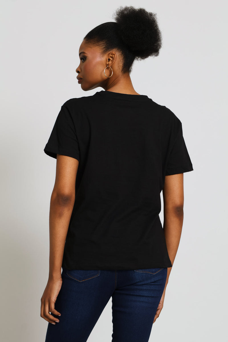 Zebra Foil Tee - Black
