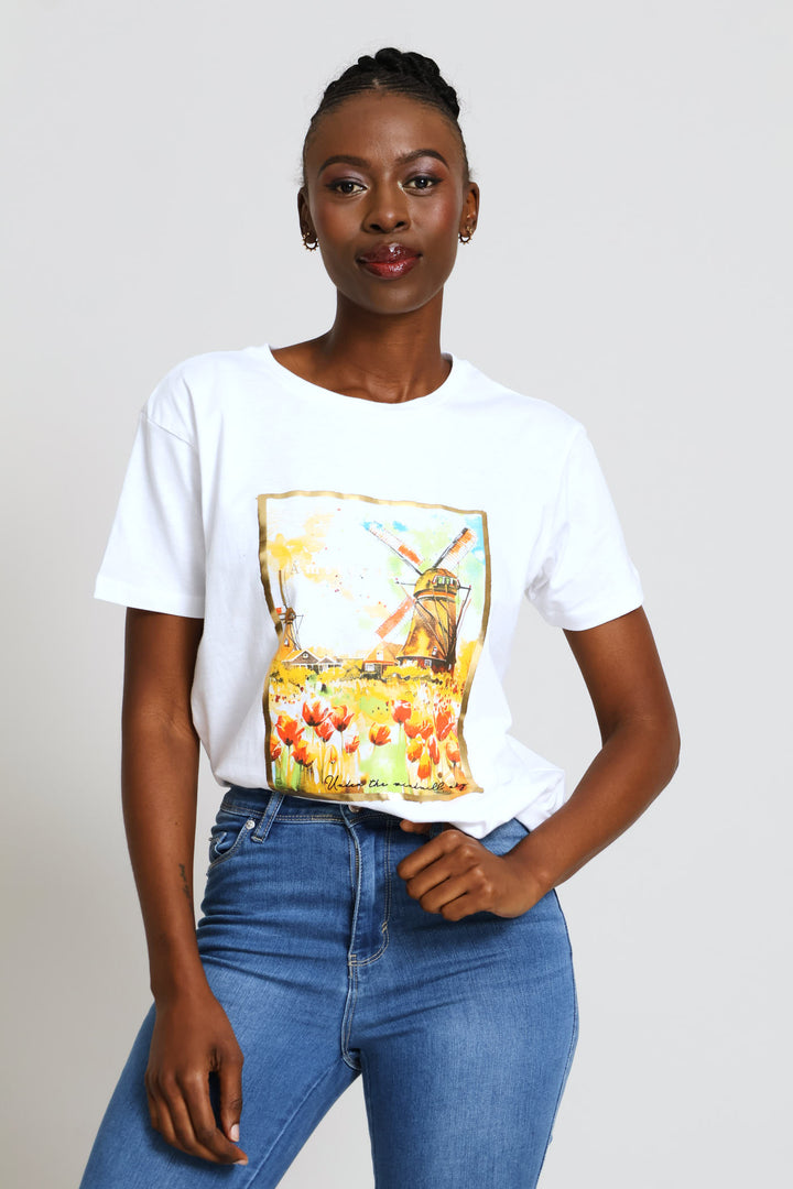 Windmills Tee - White