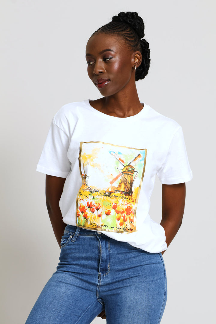 Windmills Tee - White