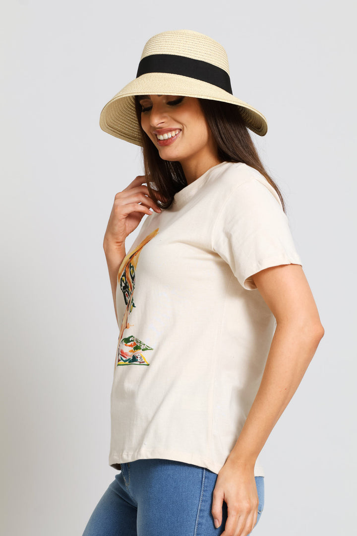 Sunhat Woman Tee - Sand