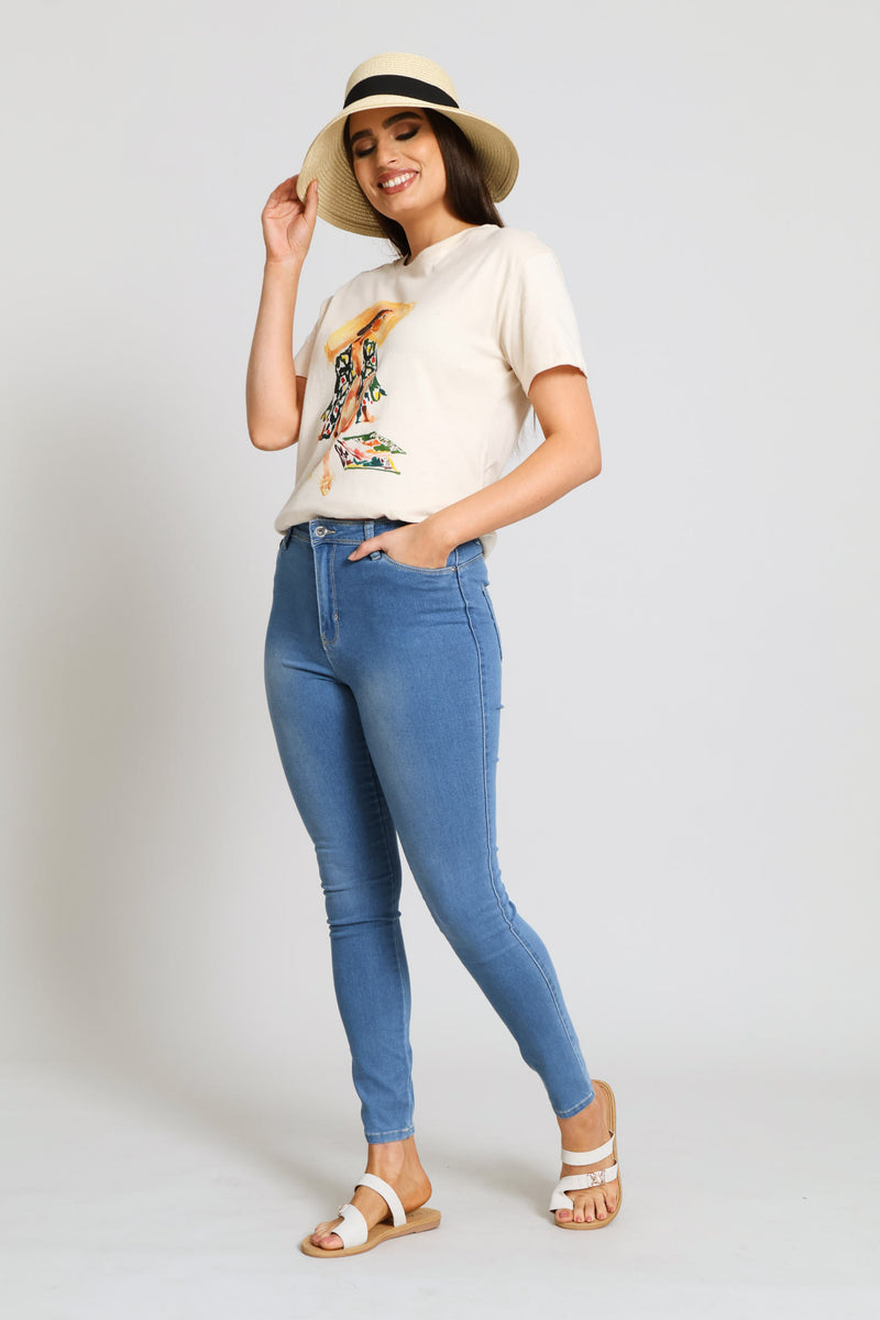 Sunhat Woman Tee - Sand