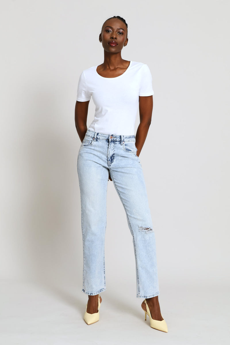 Scoop Neck Bodysuit - White