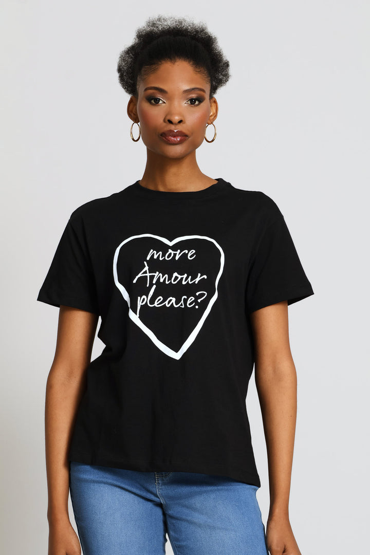 Heart Amour Tee - Black