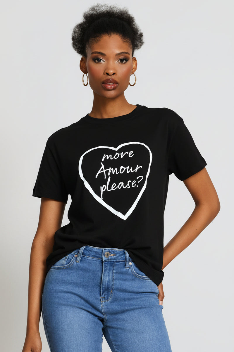Heart Amour Tee - Black