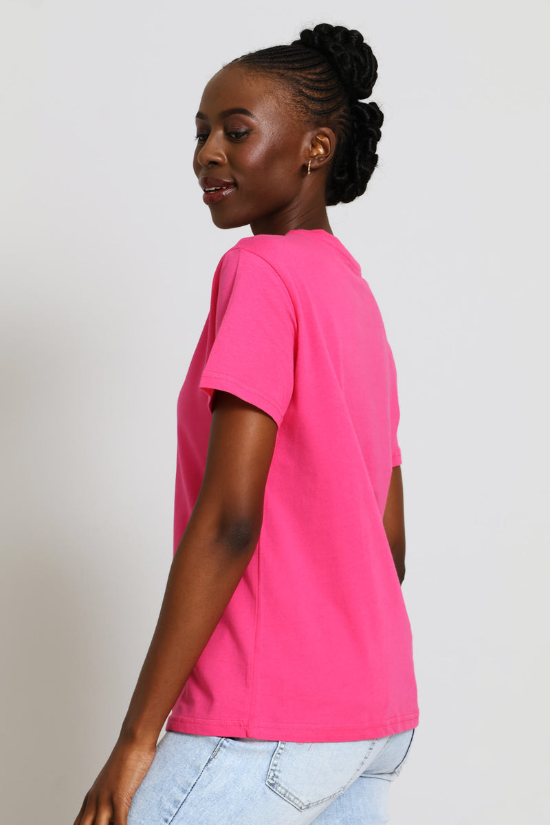 Aesthic Butterfly Tee - Electric Pink