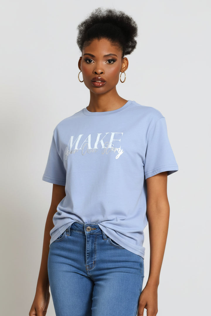 Make Your Own Story Tee - Denim