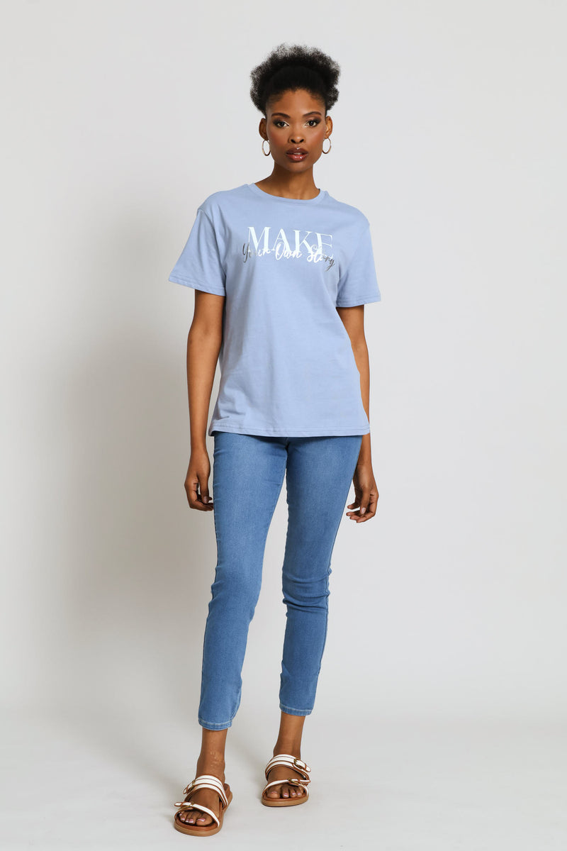 Make Your Own Story Tee - Denim