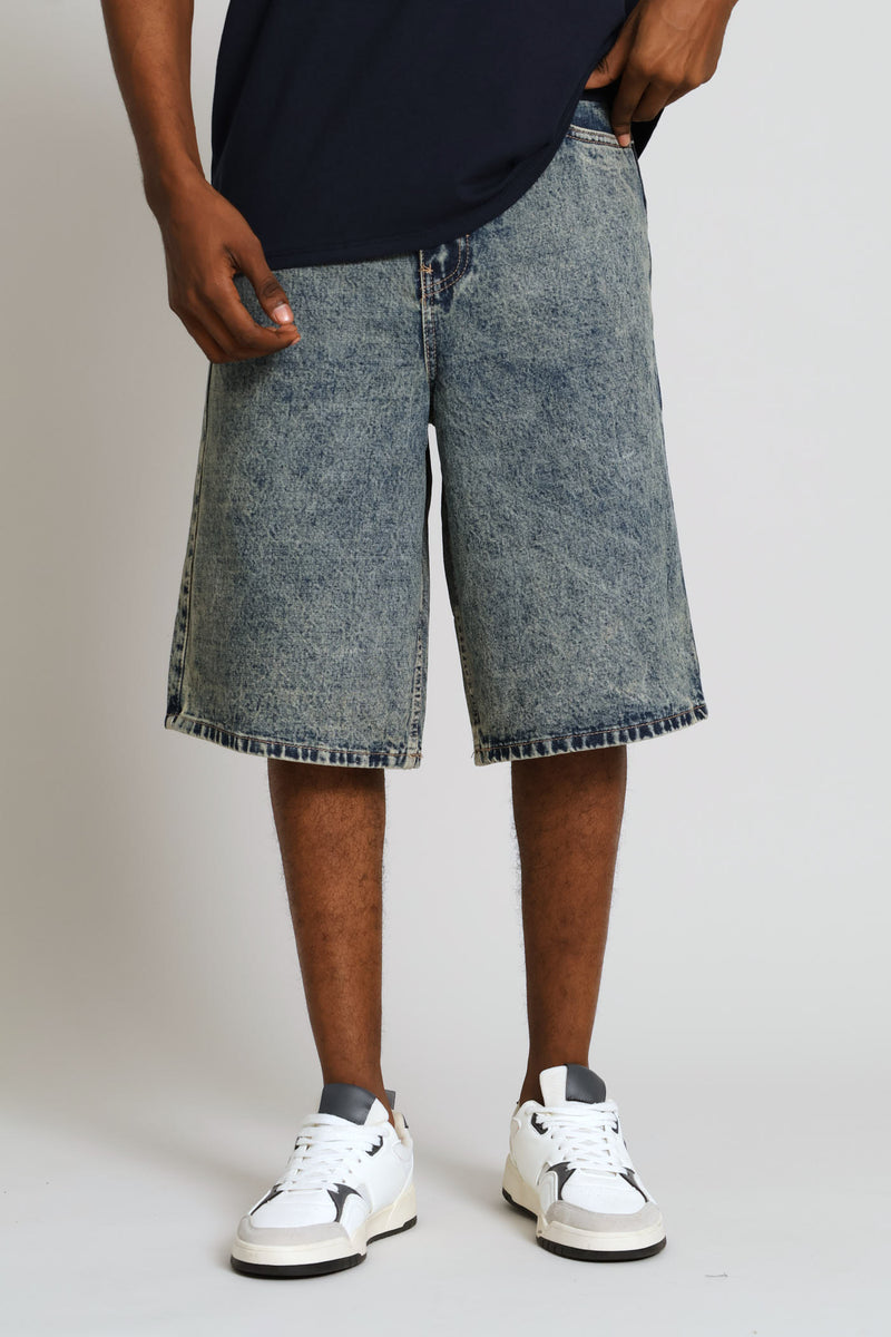 Baggy Denim Shorts - Tea Stain