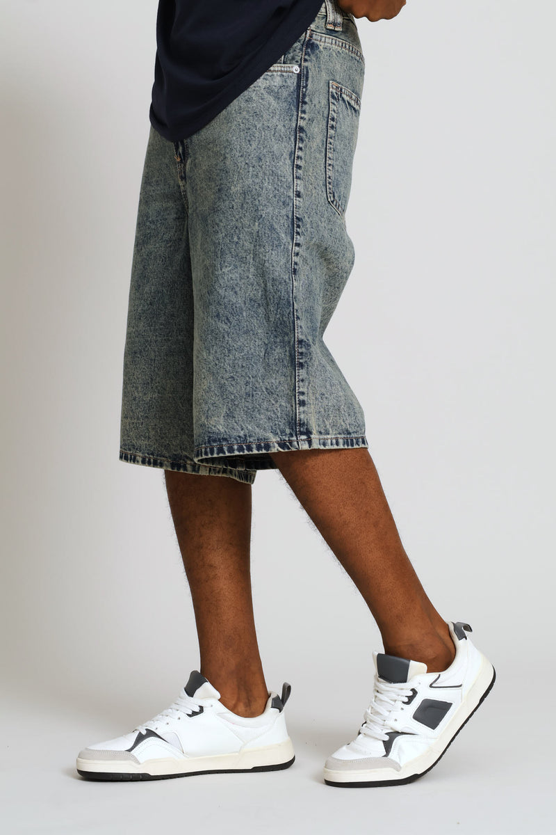 Baggy Denim Shorts - Tea Stain
