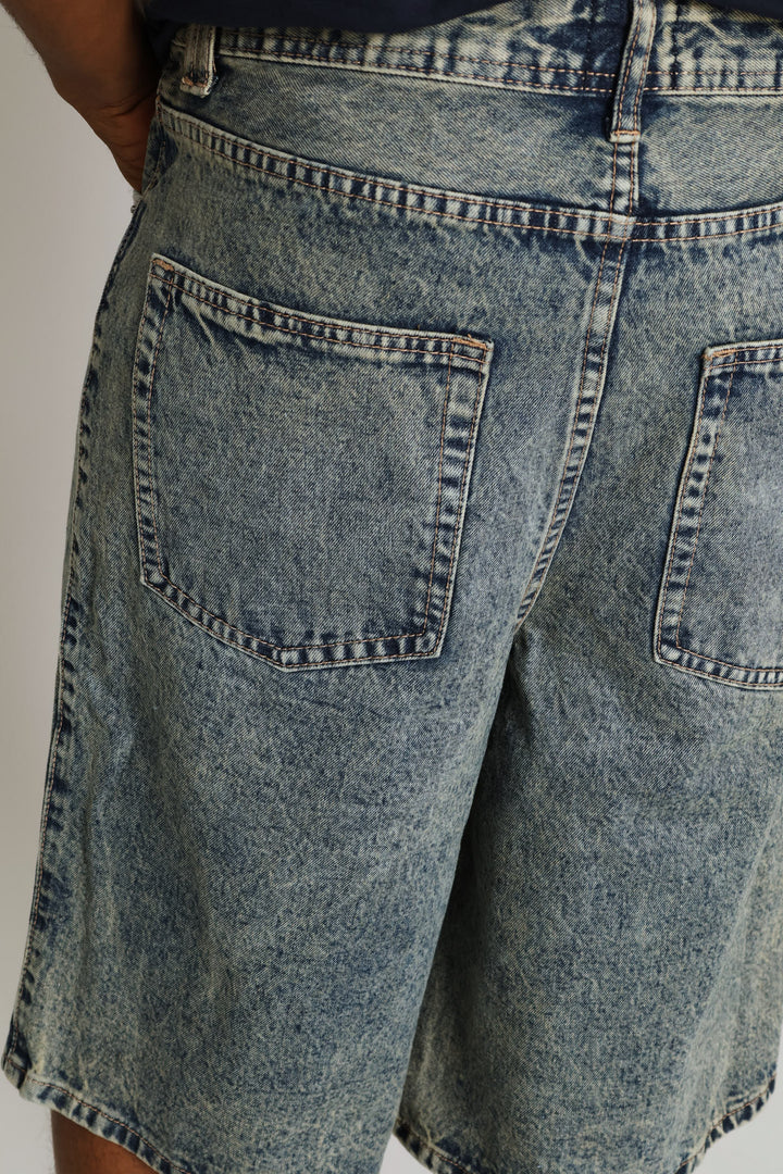 Baggy Denim Shorts - Tea Stain