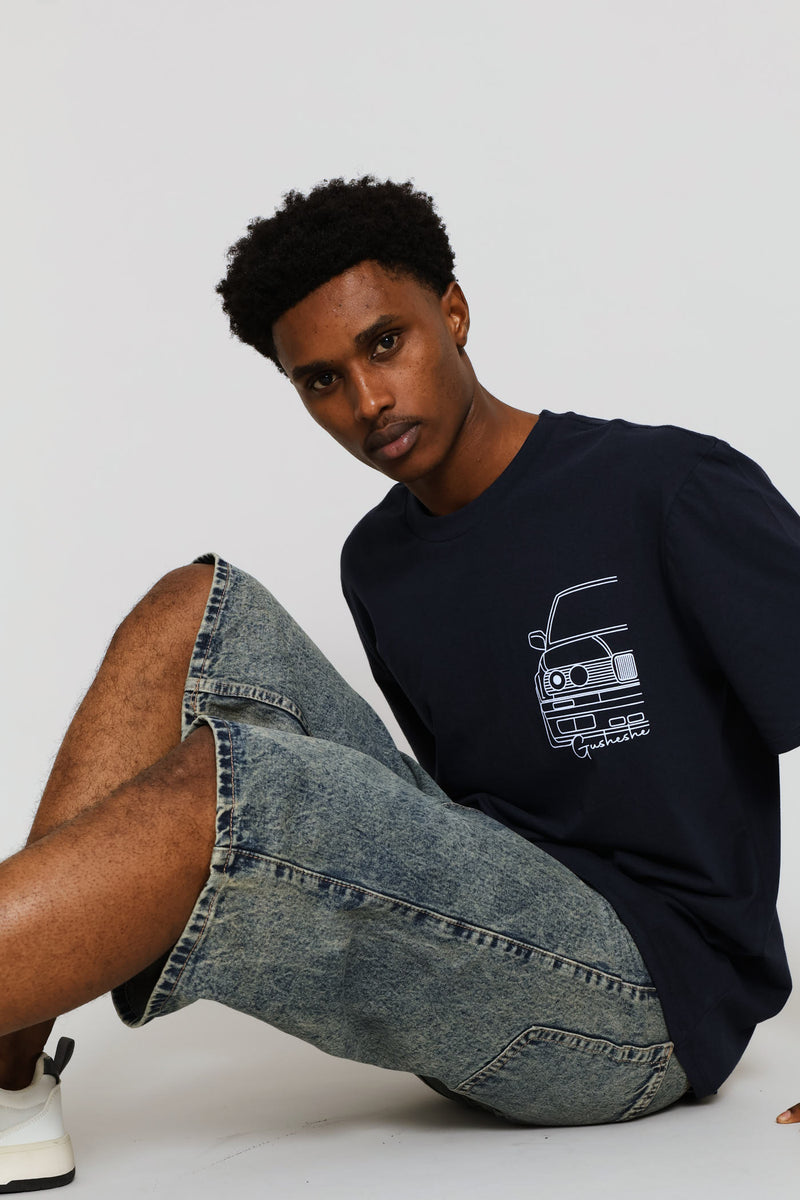 Baggy Denim Shorts - Tea Stain
