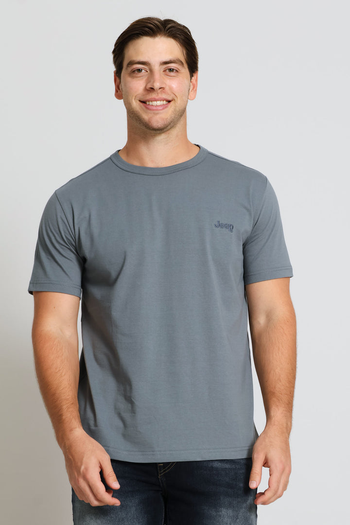 Embrodiery Icon Tee - Blue/Grey