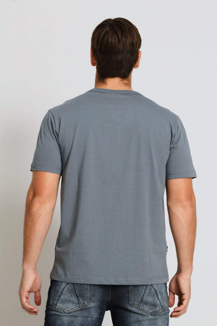 Embrodiery Icon Tee - Blue/Grey