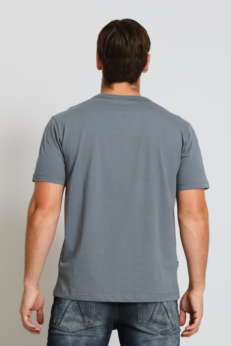 Embrodiery Icon Tee - Blue/Grey