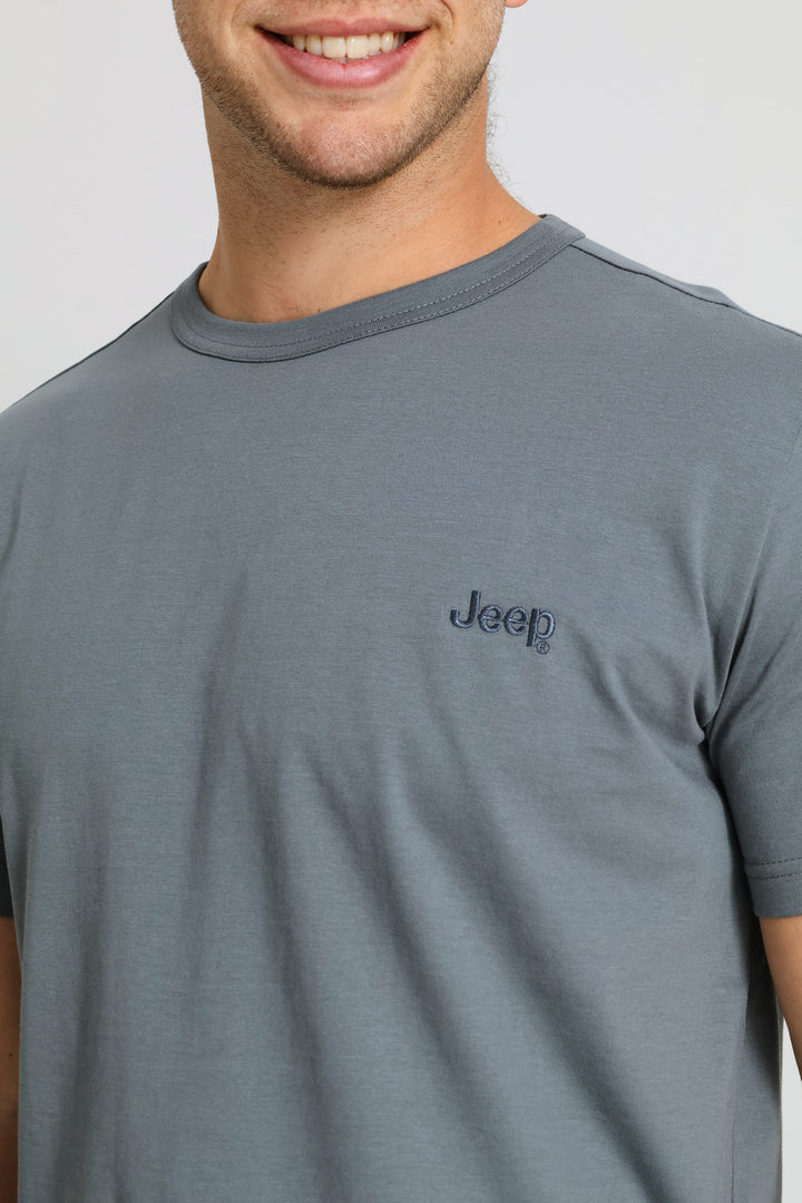 Embrodiery Icon Tee - Blue/Grey