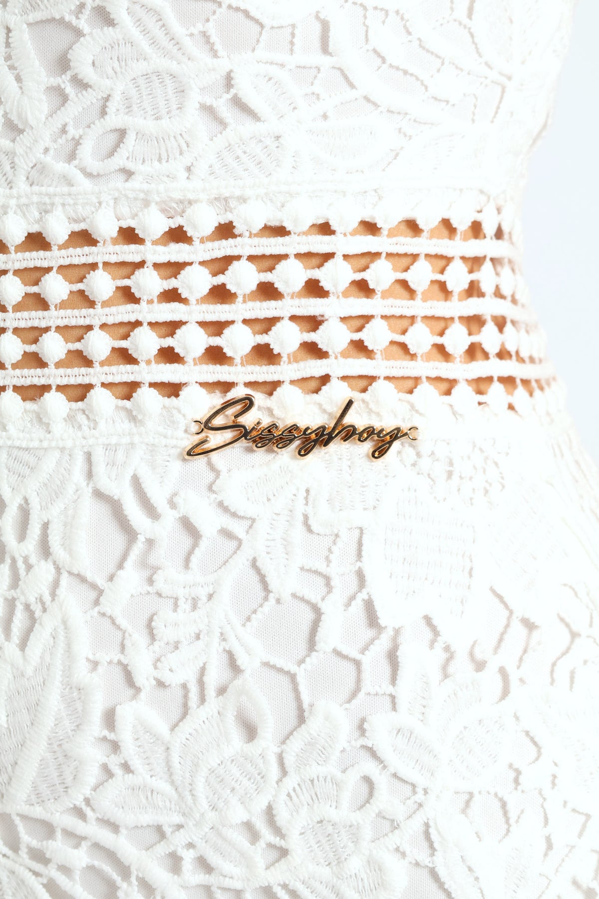 Crochet Lace Strappy Dress White Edgars