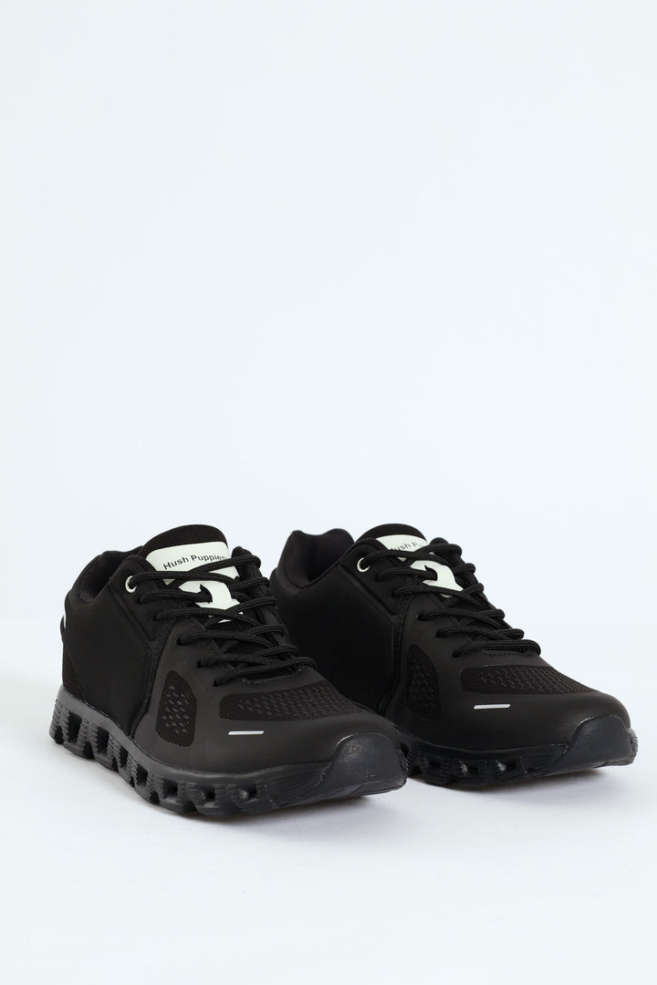 Steps Cushion Foam Athleisure Lace Up Shoe - Black/Black