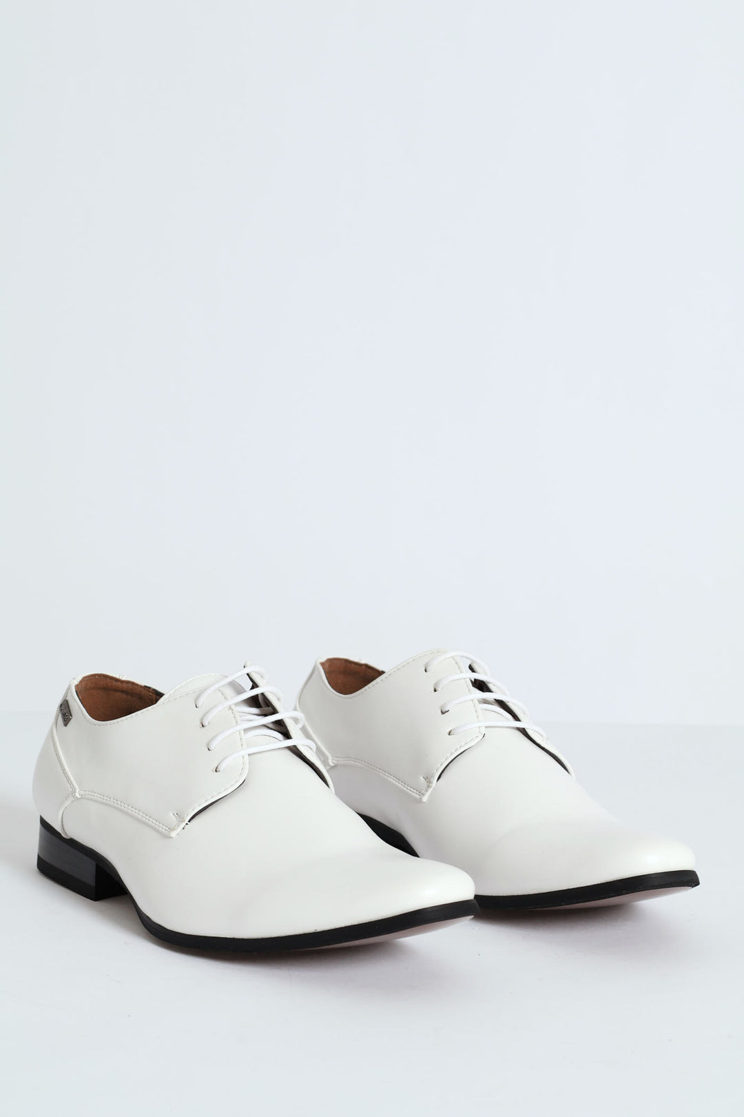 Panelled Lace Up Derby Shoe - White