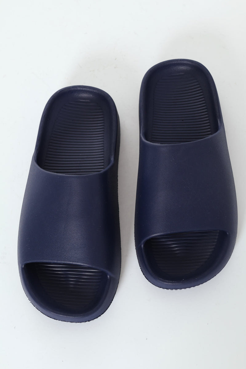 Plain Upper Moulded Slide - Navy