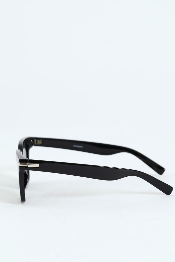 Square Retro Wayfarer Sunglasses - Black