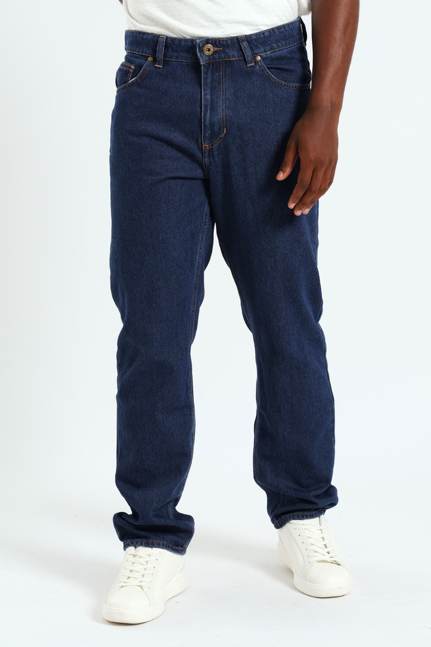 Mens Rigid Straight Denim Jean - Dark Blue – Edgars