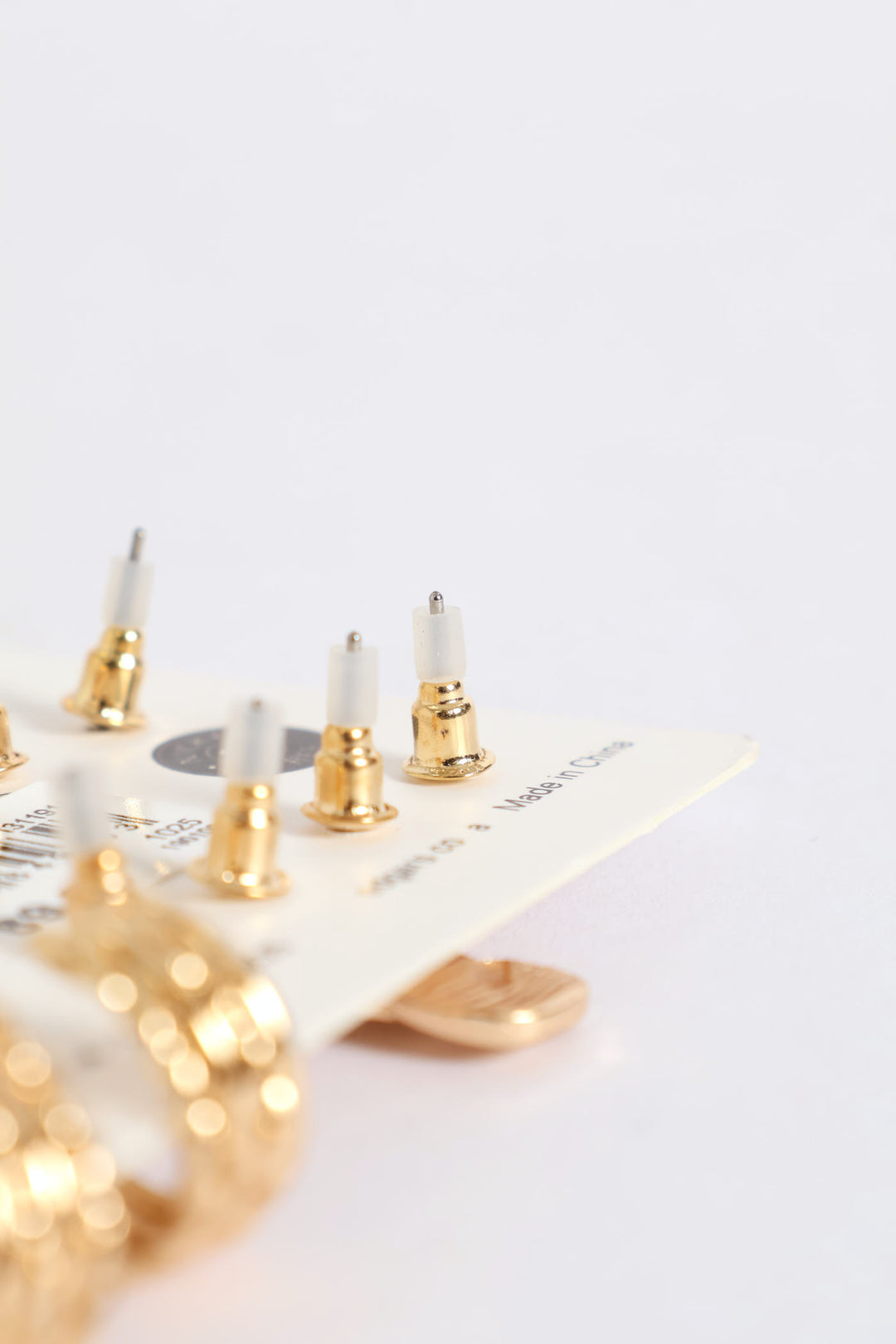 6 Pack Resin Stud & Hoop Earrings - Gold