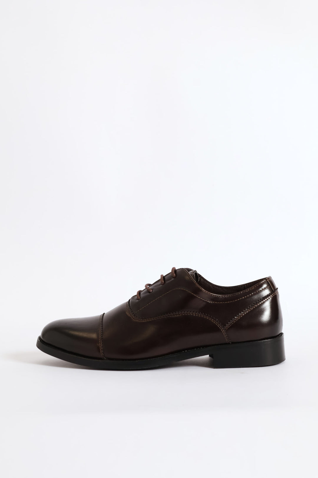 Lace Up Almond Toe Oxford Shoe - Chocolate