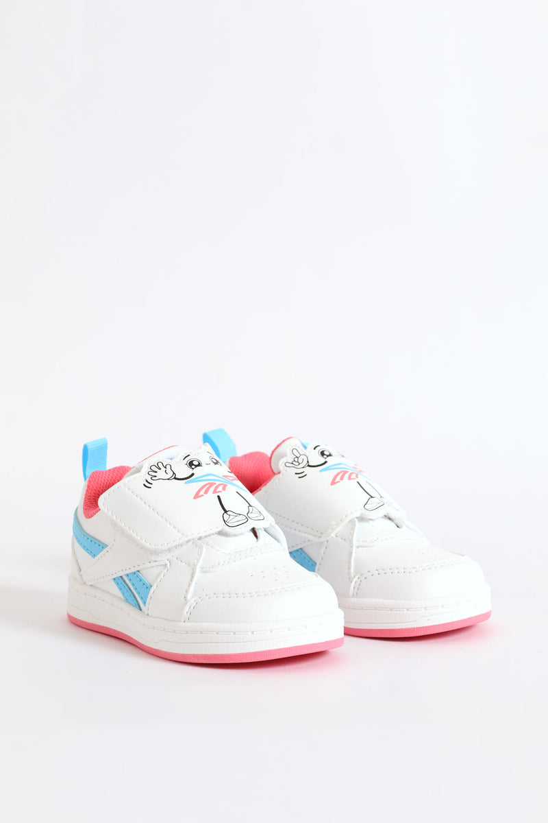 Pre-Girls Court Sneaker - White/Pink