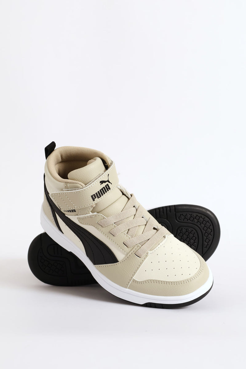 Pre-Boys Rebound V6 Mid Ac+ Sneaker - Black/Beige