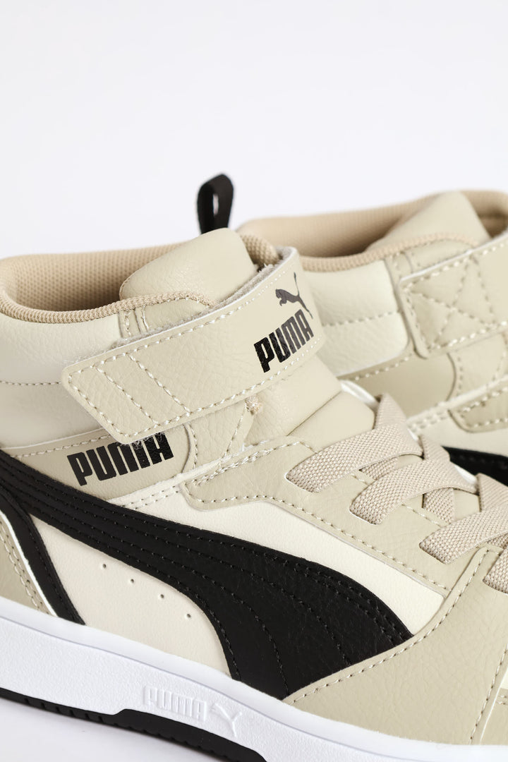 Pre-Boys Rebound V6 Mid Ac+ Sneaker - Black/Beige