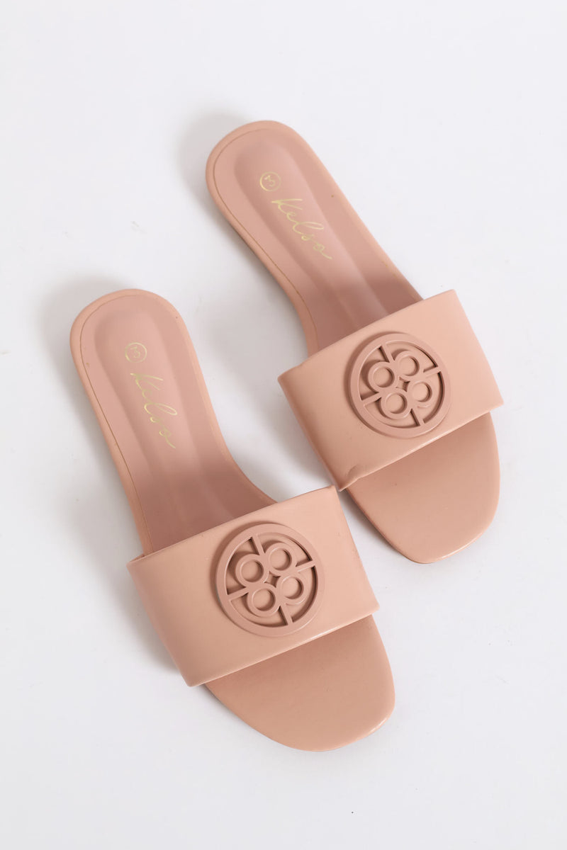 Single Band With Trim Mule Sandal - Dusty Pink