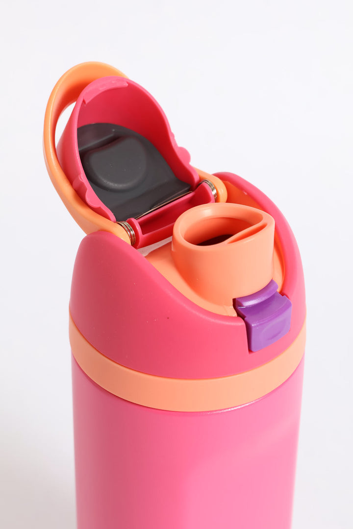500Ml Flip Lid Bottle - Pink